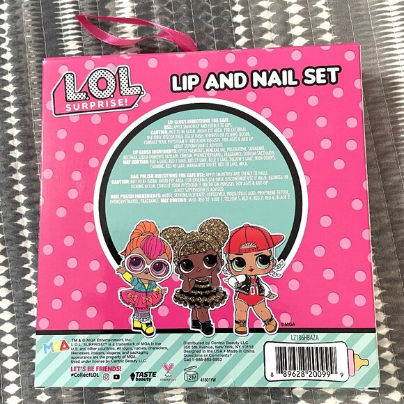 LOL Surprise 10-Piece Kids Lip Gloss and Nail Polish Beauty Gift Set - Picture 2 of 5
